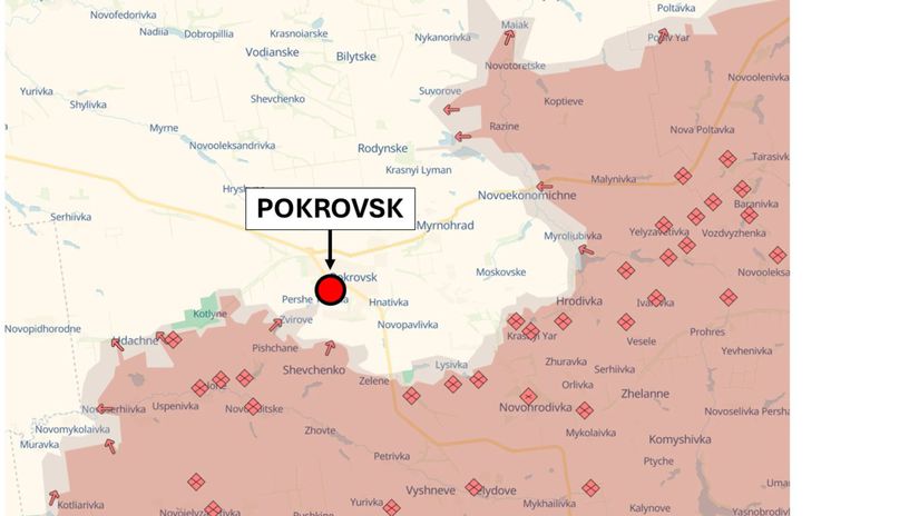 Pokrovsk, situácia k 26. júlu 2025