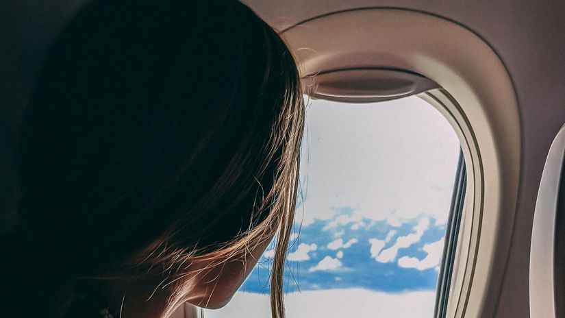 lietadlo, lietanie, letisko, pasažierka,...