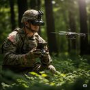 Vojak US Army s FPV dronom - obrázok vytvorený...