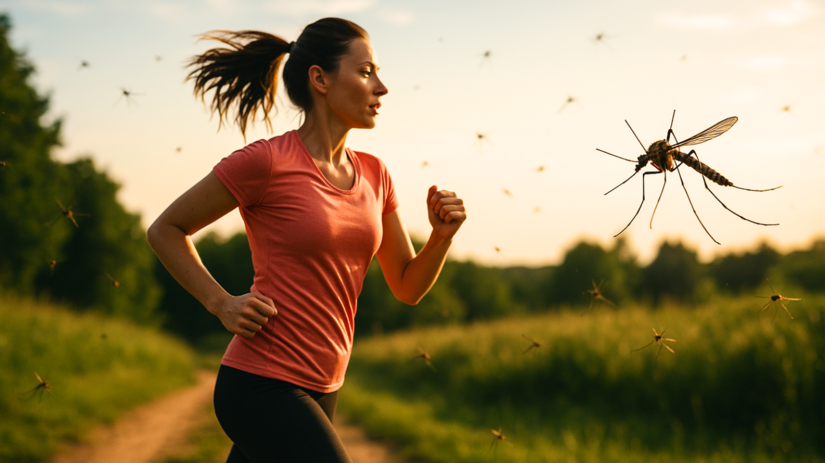 žena, beh, bežať, komár, NEPOUŽÍVAŤ