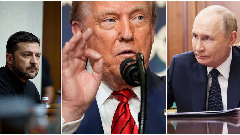 Zľava: Ukrajinský prezident Volodymyr...