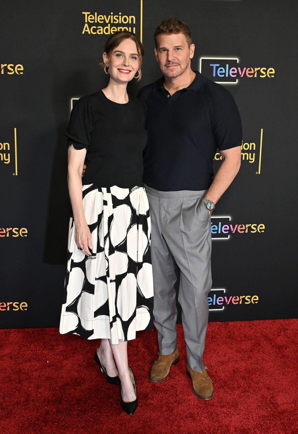 Herečka Emily Deschanel a herec David Boreanaz...