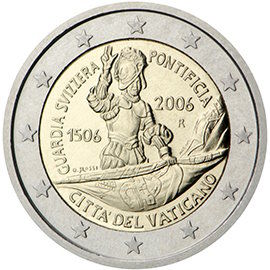 2-eurová minca z Vatikánu 500. výročie...