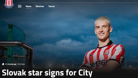 Hviezdny Slovák podpísal. Líder slovenskej dvadsaťjednotky prestúpil do Stoke City