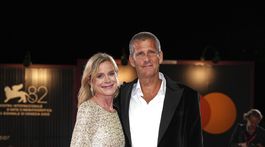 Line Kruse a Anders Thomas Jensen na premiére...