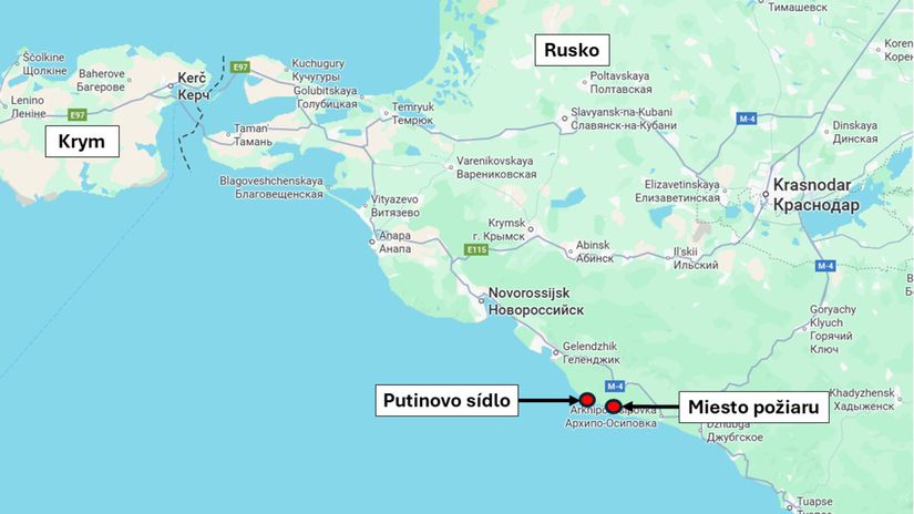 Požiar pri Putinovom paláci