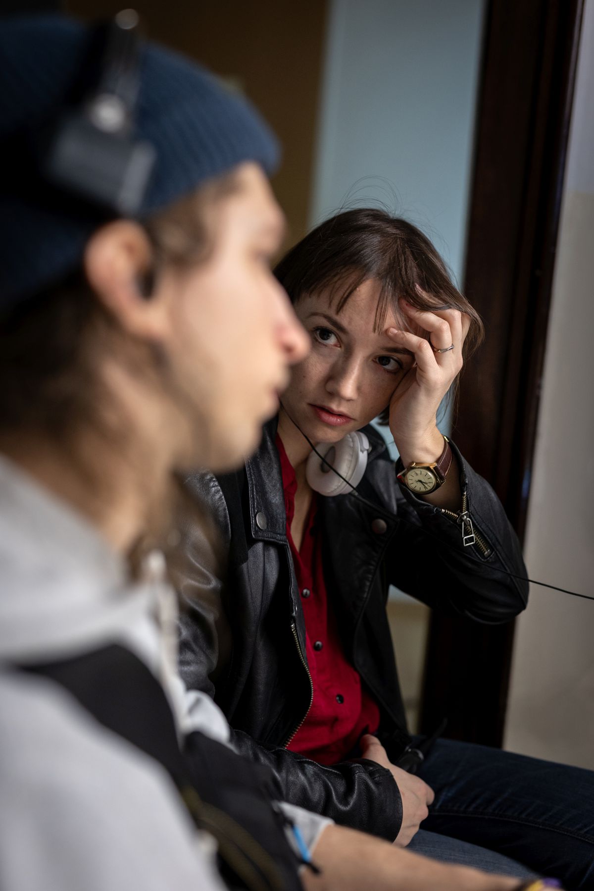 Režisérka Tereza Nvotová pri práci na filme Otec.