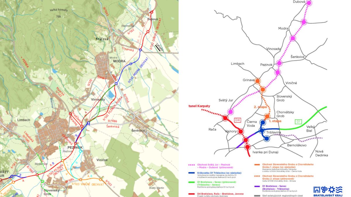 Plán obchvatov Malokarpatského regiónu - Modra...