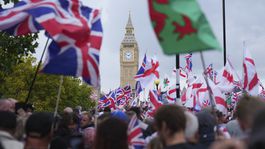 Demonštranti sa v sobotu 13. septembra 2025...