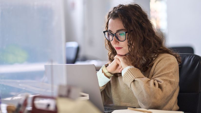 žena, laptop, notebook
