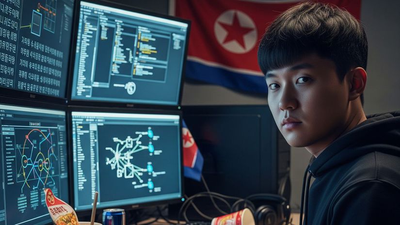 Severokórejský hacker - obrázok vytvorený AI