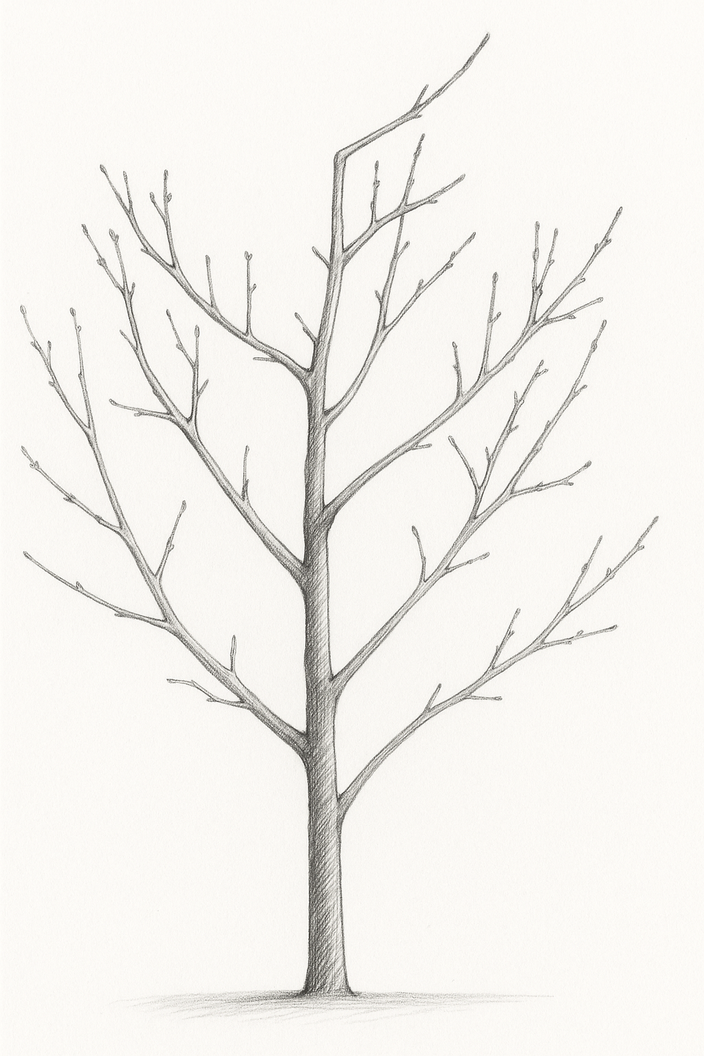 Po reze: odstránené sú všetky výhonky, ktoré...