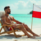 pláž, dovolenka, Poľsko, Poliak, cestovanie, vlajka, Maldivy, exotika