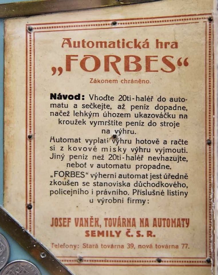Prvý československý výherný automat Forbes sa...