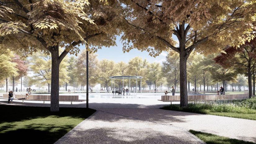 fontána, park, Banská Bystrica, vizualizácia