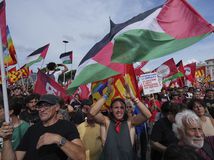 Rím, taliansko, protest, pásmo Gazy, Palestína