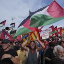 Rím, taliansko, protest, pásmo Gazy, Palestína