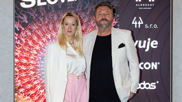 Michal Hudák s partnerkou na krste albumu...