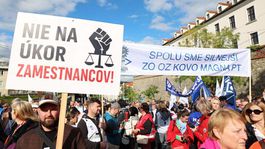 Protest odborárov proti konsolidácii pred...