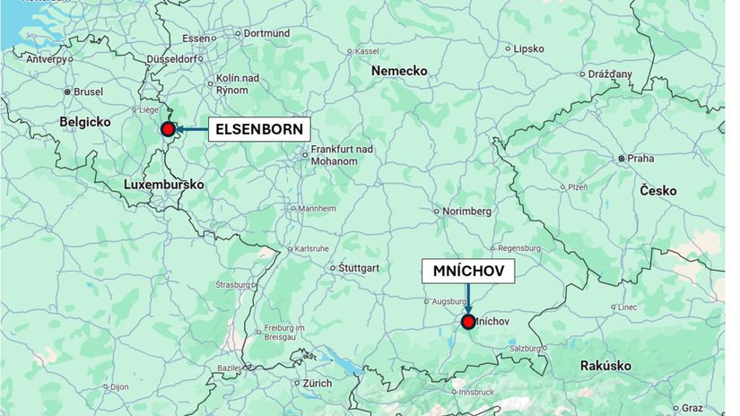 Elsenborn (Belgicko) a Mníchov (Nemecko)