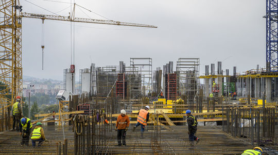 Na snímke aktuálny stav výstavby novej...