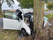 polícia SR, zrážka so stromom, nehoda, vodič, autonehoda,
