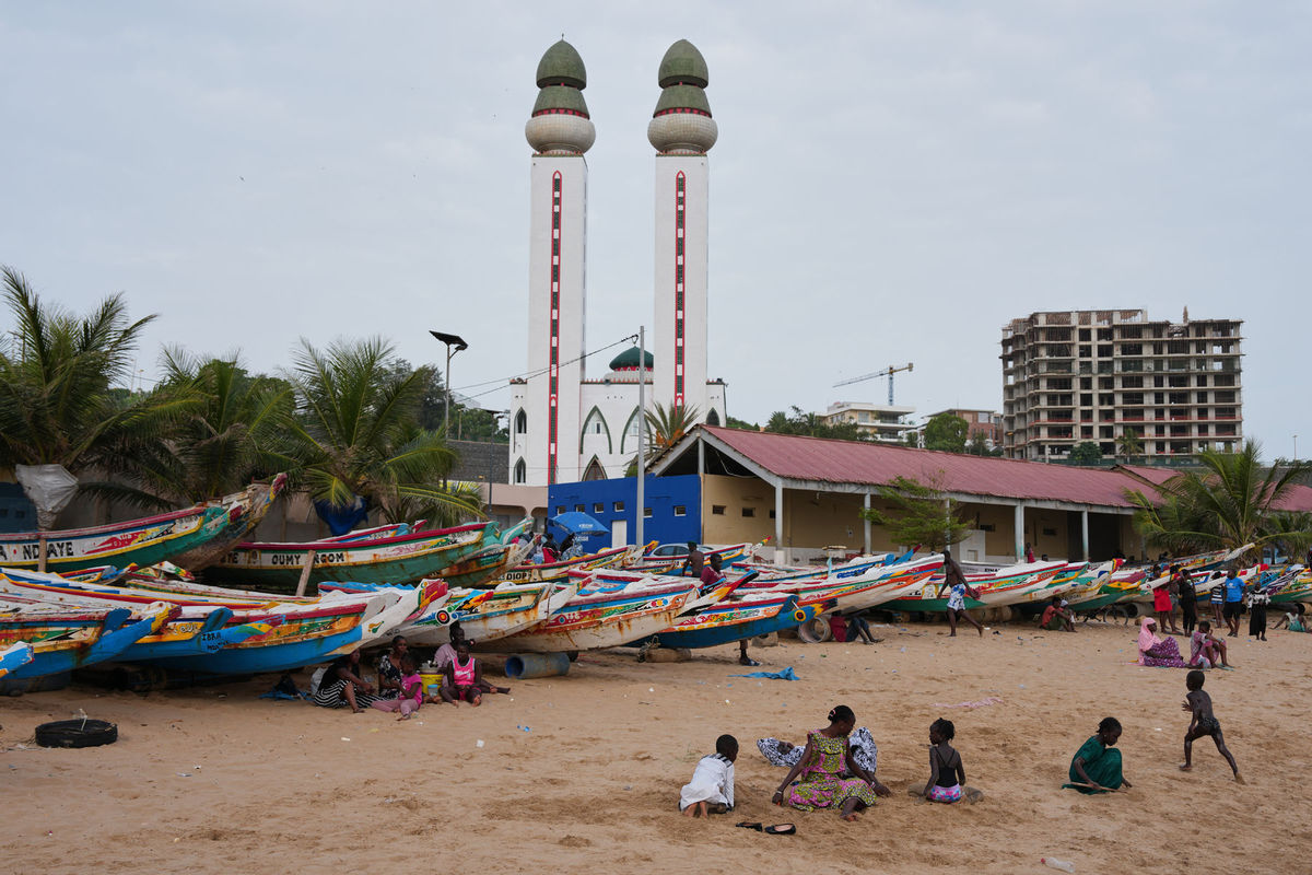 Senegal, pláž, lode, Dakar
