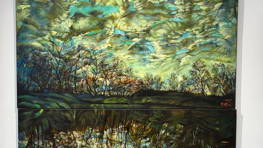 Cvetelin Cvetanov: Vo vzduchu XIV, olej na...