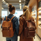 cestovanie, letisko, obchod, ruksak, batožina, tašky, dovolenka, kamarátky, priateľky