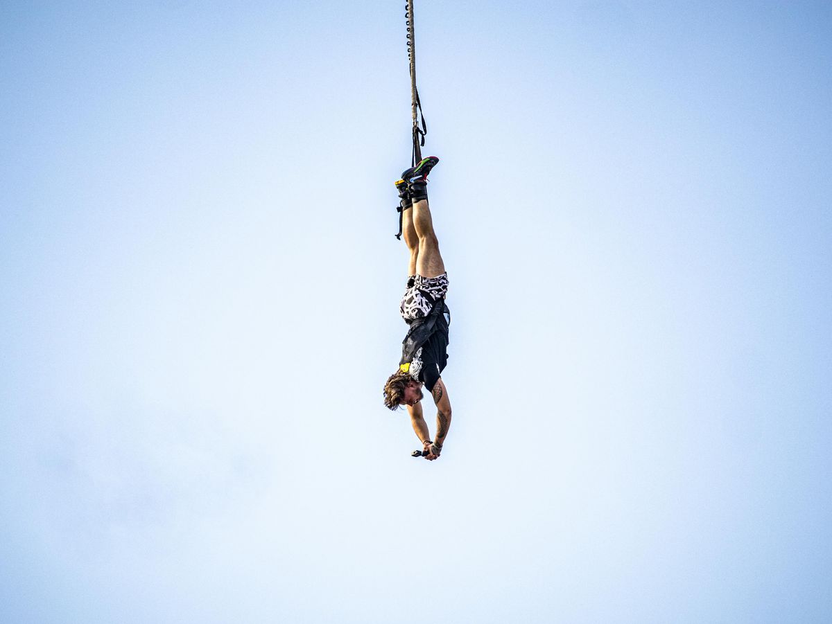 bungee jumping, skok, lano