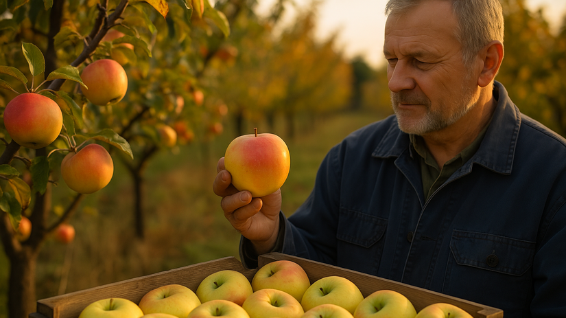 jablko, sad, muž, NEPOUŽÍVAŤ
