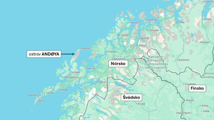 Ostrov Andøya na Vesterålskych ostrovoch (Nórsko)