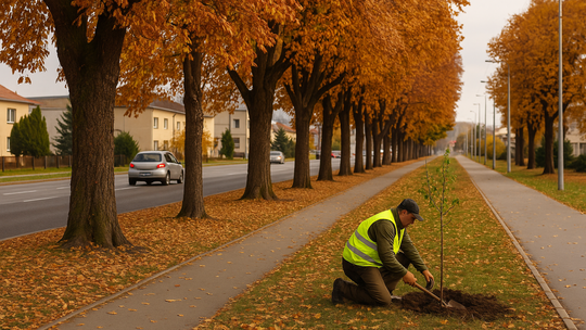 alej, gaštan, gaštanová alej, ilustračná...