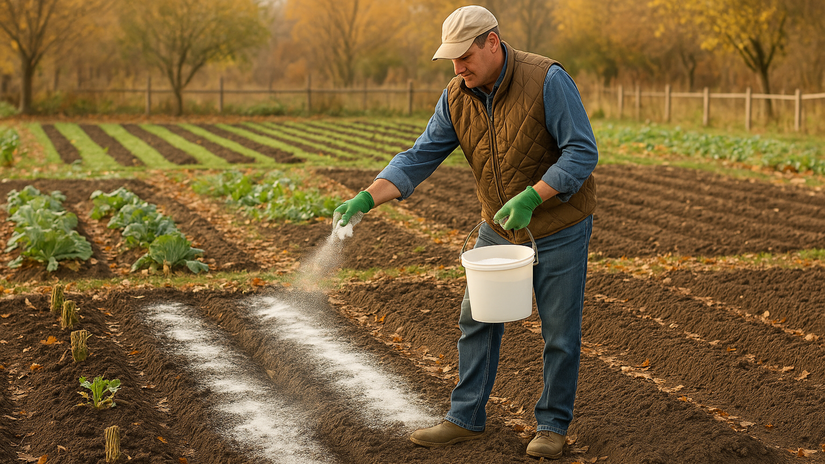 vápnenie, vápnik, jeseň, záhrada, pôda, NEPOUŽÍVAŤ