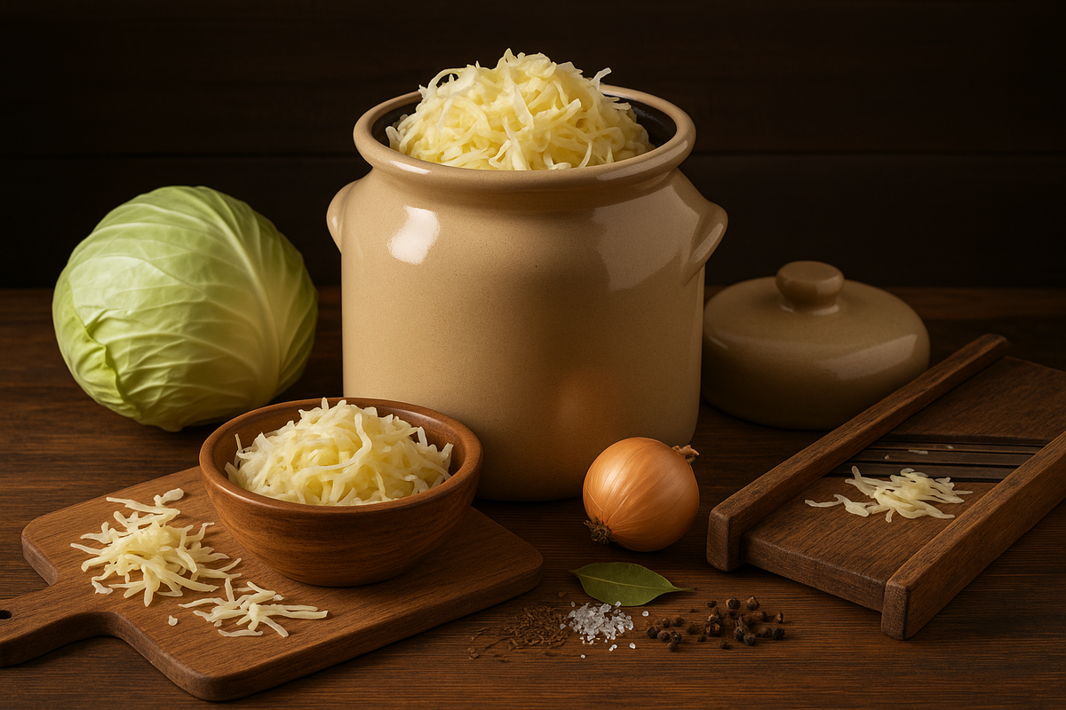 Na prácu si pripravte čistý kameninový súdok...