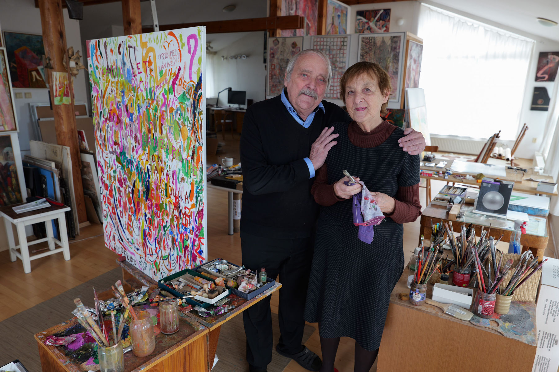 Výtvarníci a manželia Dušan Kállay a Kamila...