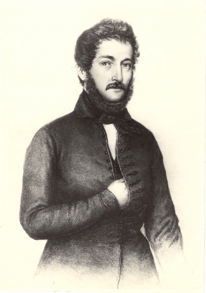 Portrét Ľudovíta Štúra. Litografia z roku 1848.