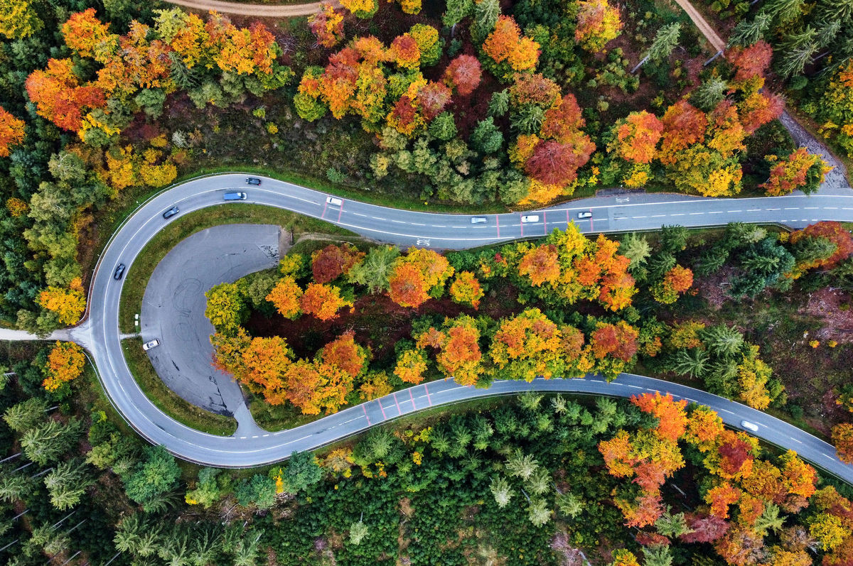 Nemecko, jeseň, cesta, doprava, autá