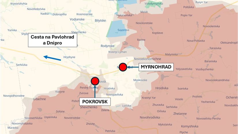 Pokrovsk a Myrnohrad, Ukrajina - situácia k 30....