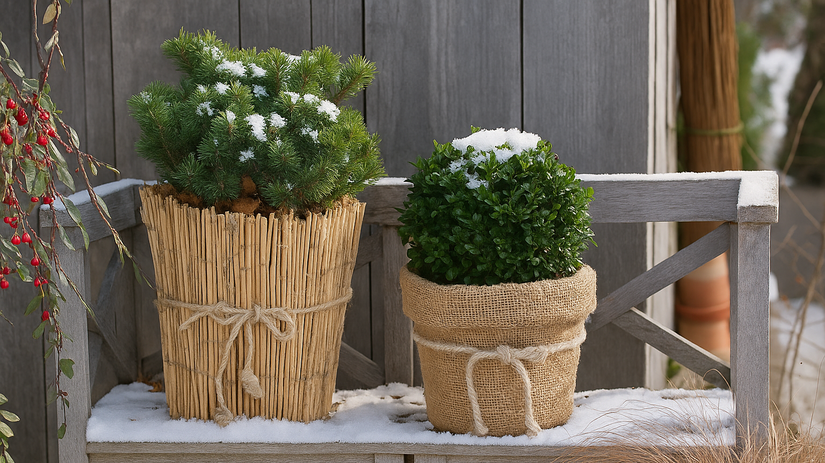 Zima môže prísť – rastliny v prútených nádobách...
