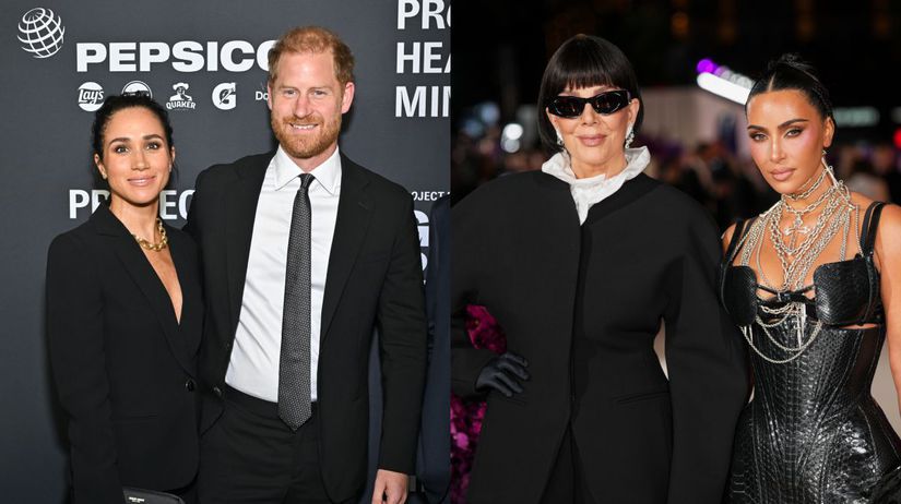 Princ Harry,  Meghan Markle, Kris Jenner, Kim...
