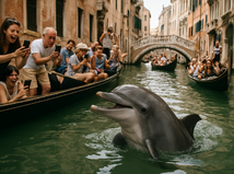 V benátskych kanáloch sa udomácnil delfín...