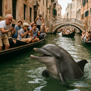 delfín, Benátky, Taliansko