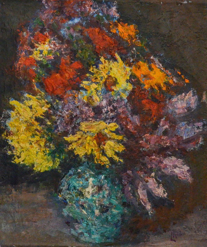Ludvík Kuba: Podzimní kytice. Olej na plátne,...