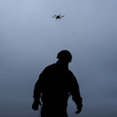 Ukrajinský dron na oblohe