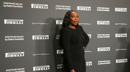 Bývalá tenisová profesionálka Venus Williams pózujú fotografom v Prahe. 