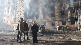 Ukrajina, Rusko, dronový a raketový útok, vojna, Kyjev, zničené budovy, Ternopiľ