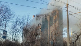 Ukrajina, Rusko, dronový a raketový útok, vojna, Kyjev, zničené budovy, Ternopiľ