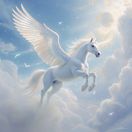 Bájny kôň Pegas - obrázok vytvorený AI