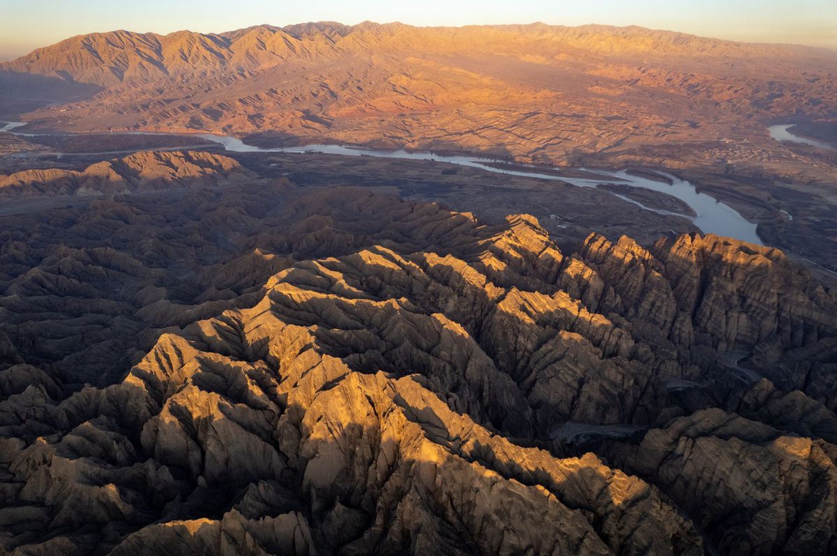 Gansu, turisti, hory, Čína